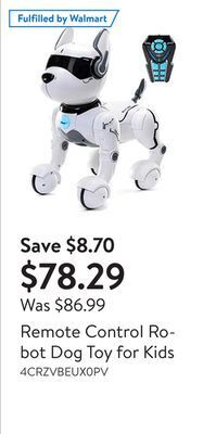 Walmart Remote control robot dog toy for kids offer