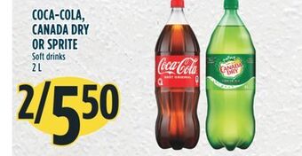Marché Adonis Coca-cola, canada dry or sprite soft drinks offer