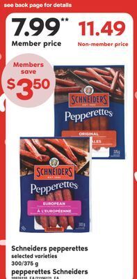 Valu-mart Pepperettes schneiders 300/375 g offer