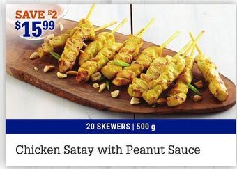 M & M Food Market Chicken satay with peanut sauce offer