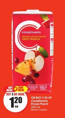 FreshCo Compliments frozen punch 283 ml offer