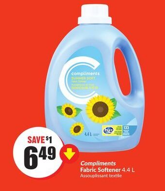 FreshCo Compliments fabric softener 4.4 l offer