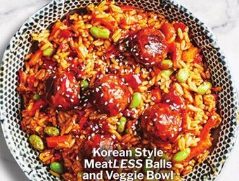 M & M Food Market Korean style meatless balls and veggie bowl offer