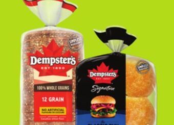 FreshCo Dempster's whole grain bread 600 g or signature buns 6-8 pk offer