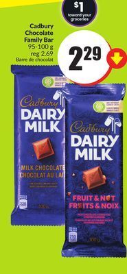 FreshCo Cadbury chocolate family bar 95-100 g offer