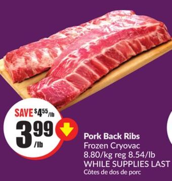 Chalo FreshCo Pork back ribs frozen cryovac 8.80/kg offer
