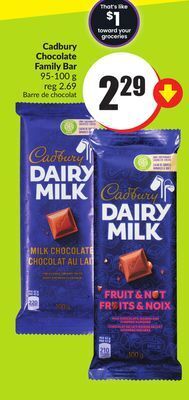 Chalo FreshCo Cadbury chocolate family bar 95-100 g offer