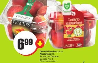 Chalo FreshCo Peaches 3 l or nectarines 2 l product of ontario canada no. 1 offer