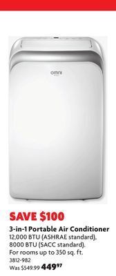 Home Hardware 3-in-1 portable air conditioner offer