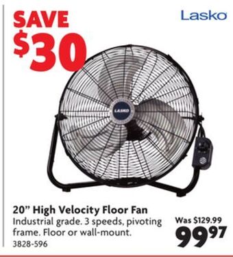 Home Hardware 20 high velocity floor fan offer