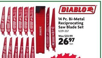 Home Hardware 14 pc. bi-metal reciprocating saw blade set offer
