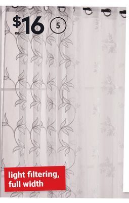 Giant Tiger 52 x 84 embroidered dolly curtain with grommets offer