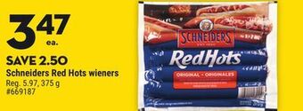 Giant Tiger Schneiders red hots wieners offer