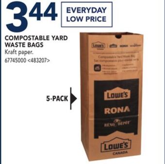 RONA Compostable yard waste bags offer