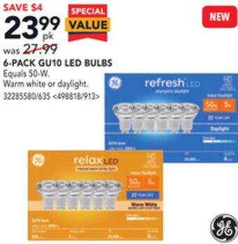 RONA 6-pack gu10 led bulbs offer