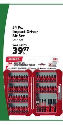 Home Hardware 54 pc. impact driver bit set offer