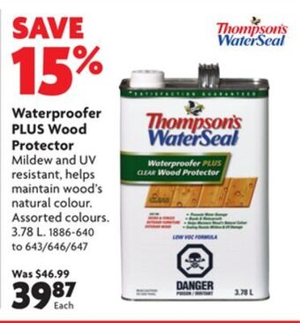 Home Hardware Waterproofer plus wood protector offer