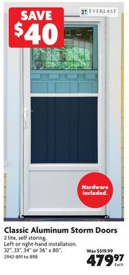 Home Hardware Classic aluminum storm doors offer