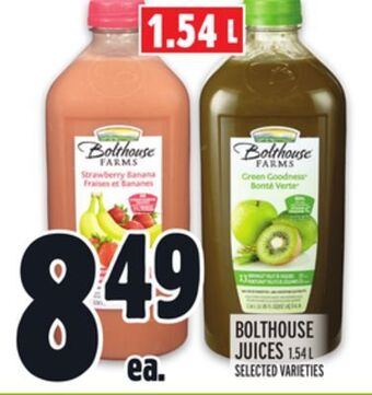 Metro Bolthouse juices offer