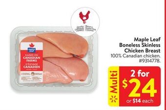 Walmart Maple leaf boneless skinless chicken breast offer