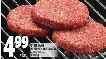 Metro Store made seasoned beef burgers offer