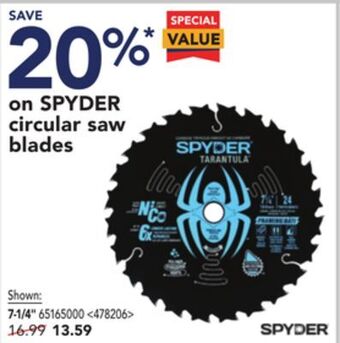 Lowe's Spyder circular saw blades v offer