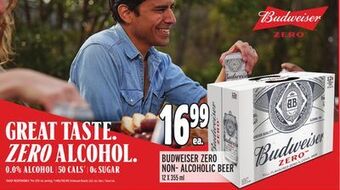Metro Budweiser zero non- alcoholic beer offer