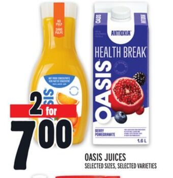 Metro Oasis juices offer