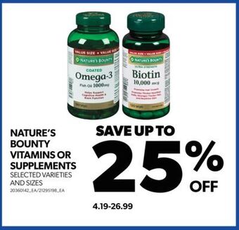 Real Canadian Superstore Nature's bounty vitamins or supplements offer