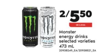 Real Canadian Superstore Monster energy drinks, 473 ml offer