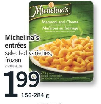 Fortinos Michelina's entrées, 156-284 g offer