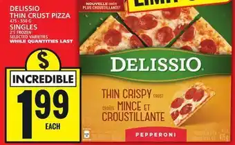 Food Basics Delissio thin crust pizza or singles offer