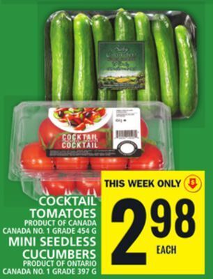 Food Basics Cocktail tomatoes or mini seedless cucumbers offer