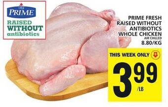 Food Basics Prime fresh raised without antibiotics whole chicken offer