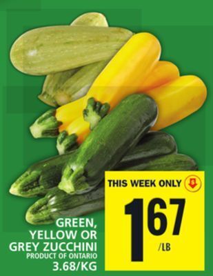Food Basics Green, yellow or grey zucchini offer
