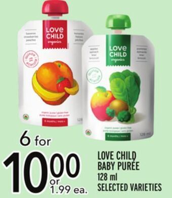 Metro Love child baby purée offer