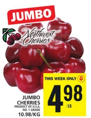 Food Basics Jumbo cherries offer