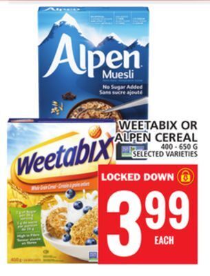 Food Basics Weetabix or alpen cereal offer
