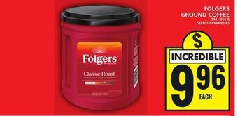 Food Basics Folgers ground coffee offer