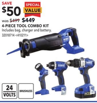 RONA Kobalt 4-piece tool combo kit offer