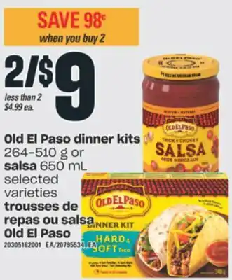 Trousses de repas 264-510 g ou salsa 650 ml old el paso