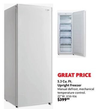 Home Hardware 5.3 cu. ft. upright freezer offer