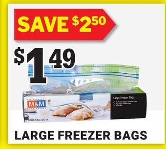 M & M Food Market Large freezer bags offer