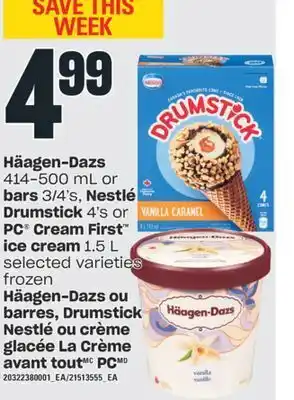 Valu-mart Häagen-dazs ou barres, drumstick nestlé ou crème glacée la crème avant tout pc offer