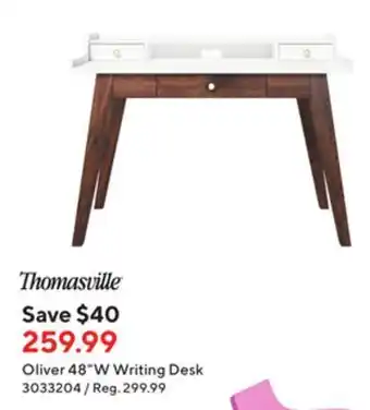 Staples Thomasville oliver 48w writing desk offer