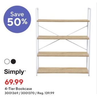 Staples Simply 4-tier bookcase offer