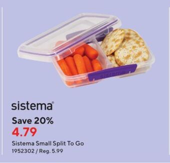 Staples Sistema small split to go offer