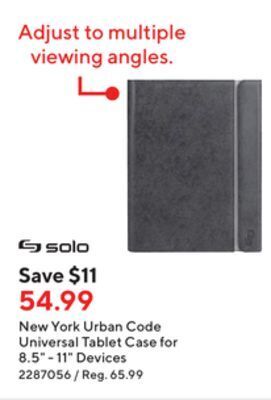 Staples Solo new york urban code universal tablet case for 8.5 - 11 devices offer