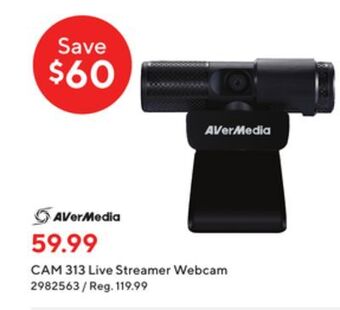 Staples Avermedia cam 313 live streamer webcam offer
