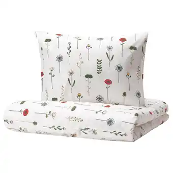 IKEA Nattslända duvet cover and pillowcase, floral pattern multicolor, twin offer
